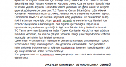 JOKEYLER DAYANIŞMA VE YARDIMLAŞMA DERNEĞİ’NDEN KAMUOYU BİLGİLENDİRMESİ…
