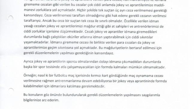 JOKEYLERİN İDARİ CEZALARI HAKKINDA
