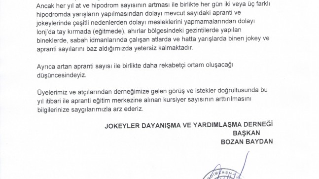 Ekrem Kurt Apranti Eğitim Merkezine alınan kursiyer sayısının arttırılması hakkında…