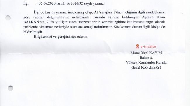 Apranti Okan Balkan’ın vize işlemleri ile ilgili…
