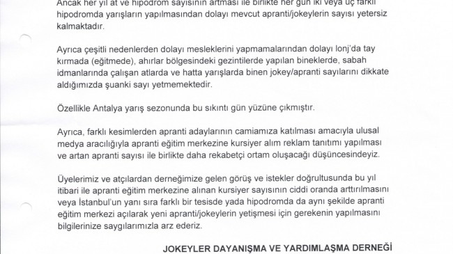 Ekrem Kurt Apranti Eğitim Merkezine alınan kursiyer sayısının arttırılması hakkında…