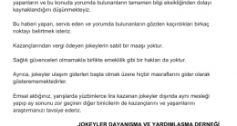 JOKEYLER DAYANIŞMA VE YARDIMLAŞMA DERNEĞİ’NDEN KAMOUYU BİLGİLENDİRMESİ