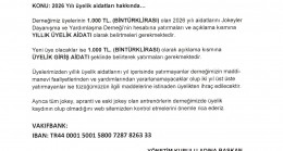 2026 Yılı üyelik aidatları hakkında…