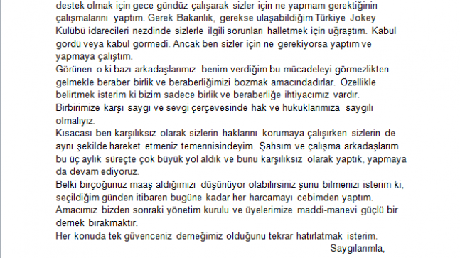 BAŞKANIMIZ BOZAN BAYDAN’DAN AÇIK ÇAĞRI…
